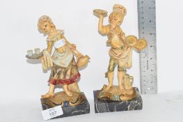 TWO RESIN FIGURES OF MUSICIANS