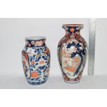 TWO JAPANESE CERAMIC VASES IN IMARI DESIGN