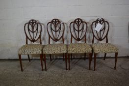 SET OF FOUR HEPPLEWHITE STYLE MAHOGANY DINING CHAIRS