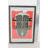 ADVERTISING FOR THE LODGE "BEST PLUG IN THE WORLD" IN WOODEN FRAME