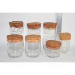 GLASS JARS WITH CORK STOPPERS
