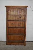 PAIR OF STAINED PINE MODERN BOOKCASES, EACH APPROX 100CM MAX WIDTH