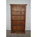 PAIR OF STAINED PINE MODERN BOOKCASES, EACH APPROX 100CM MAX WIDTH