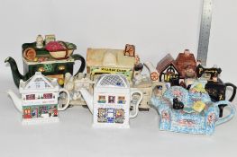 QUANTITY OF NOVELTY TEA POTS, SOME MADE BY WADE