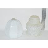 TWO GLASS LAMP SHADES