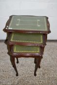 REPRODUCTION NEST OF THREE TABLES, LARGEST LENGTH APPROX 55CM