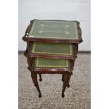 REPRODUCTION NEST OF THREE TABLES, LARGEST LENGTH APPROX 55CM