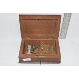 BOX CONTAINING MILITARY CAP BADGES INCLUDING WILTSHIRE REGIMENT, KINGS OWN RIFLES, MIDDLESEX