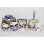 CERAMIC ITEMS 19TH CENTURY INCLUDING SIDE PLATES AND SAUCERS AND MATCHING TEA CUPS, MAINLY IMARI