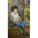 AR Dorothy Morton (1905-1999), Portrait of a seated lady, oil on board, signed and dated 88 lower