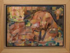 AR Joseph Smedley (1922-2016), "The Fells 1967", oil on board, Studio stamp verso, 28 x 40cm
