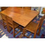 Mid-century oak dining table and set of six chairs by Derek Slater "Lizardman", the table base and