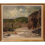 AR Reginald Grange Brundrit, RA (1883-1960), "Bright Interlude 1943", oil on canvas, signed lower