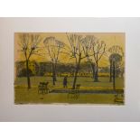 Ann Gillard (20th century), Figure in parkland, lithograph, signed, dated 69, number 1/10 in pen