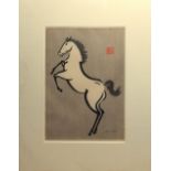 Yoshijiro Urushibara (1888-1953), Horse, coloured woodcut, signed in pencil to lower right margin,