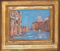 Tony Stocker (20th century), "Canale Grande, Venezia", oil on board, signed lower right, 12 x 17cm