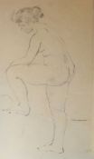 Geoffrey Clement Cowles (1894-1981), Female nudes, two pencil drawings, both initialled lower right,