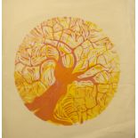 Joan Bloomfield (20th century), Tree, coloured lithograph, signed and dated May 74 in pencil to