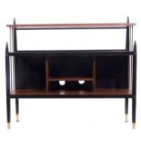 E Gomme for G Plan, 1950's 'Librenza' teak and black painted side unit with ply panelled back to