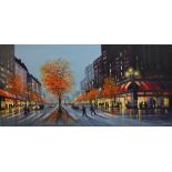 AR James Stewart (contemporary), Street scene (probably Paris), acrylic on canvas, signed lower