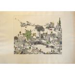 Urban (20th century), "Country things", coloured etching, signed, dated 1971, numbered 3/50 and