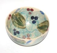 Small bowl with a floral pattern in lustre and crackled glaze, signed LF for Leslie Fletcher,