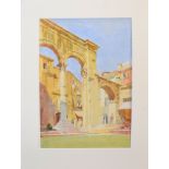 Cyril Lavenstein (1891-1986), Figures by a ruin, watercolour, 50 x 36cm, mounted but unframed