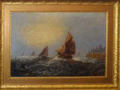 J Cox, Seascape, oil on canvas, signed lower right, 40 x 60cm