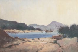 •AR Ian Houston (born 1934), "Junks in Stanley Bay - Hong Kong", oil on board, signed lower left, 60