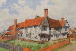 Charles Clifford Turner, Tudor House, watercolour, signed lower right, 36 x 54cm