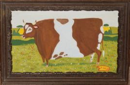 Mervyn Grist, Prize pig and cow, 2 gouache, 13 x 23cm and 19 x 24cm (2)