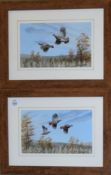 Mark Chester, "Autumn flight, Red legged partridge" and "Autumn flight English Partridge", pair of