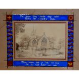 English School (19th century), "Aldenham Church", sepia watercolour, indistinctly signed and