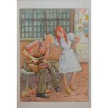 English School (20th century), group of three book illustrations, assorted sizes, all unframed (3)