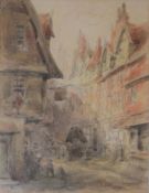 Holmes Edwin Cornelius Winter (1851-1935), Old Norwich, pencil and watercolour, 24 x 19cm, mounted