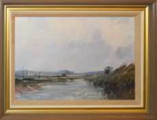 Peter Gilman, "The Alde East Suffolk", oil on board, signed lower left, 34 x 49cm