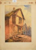E Kendall, "At Chester", watercolour, signed and dated Oct 1865 lower left, inscribed with title