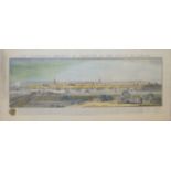 After S & N Buck, "The South West prospect of Yarmouth, in the county of Norfolk", hand coloured