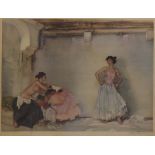 Sir William Russell Flint, "Casilda's white petticoat", artist's coloured proof with publisher's
