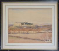 John Yates, "Ford St Andre, Villeneuve les Avignon", watercolour, signed and inscribed with title