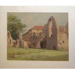 Vic Carter, "Leiston Abbey, Suffolk", watercolour, signed lower right, 36 x 47cm