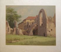 Vic Carter, "Leiston Abbey, Suffolk", watercolour, signed lower right, 36 x 47cm