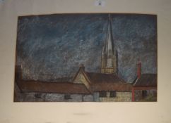 Jean Alexander, "St Thomas Church, Brentwood", pastel, 36 x 54cm, mounted but unframed