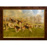 Charles Clifford Turner, Hunting scene, oil on board, signed lower right, 50 x 75cm