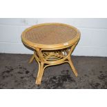 SMALL CIRCULAR CANE CONSERVATORY TABLE, APPROX 60CM DIAM