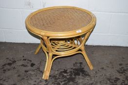 SMALL CIRCULAR CANE CONSERVATORY TABLE, APPROX 60CM DIAM