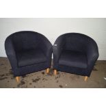 PAIR OF MODERN TUB CHAIRS, WIDTH APPROX 81CM MAX