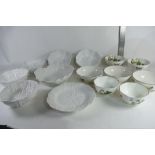 QUANTITY OF COALPORT ROYAL VALE BOWLS TOGETHER WITH WHITE LEAF WARE