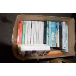 BOX CONTAINING MIXED HARDBACK AND PAPERBACK BOOKS INCLUDING OXFORD BOOK OF ENGLISH VERSE ETC