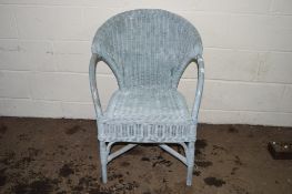 PAINTED CANE CONSERVATORY CHAIR, WIDTH APPROX 63CM